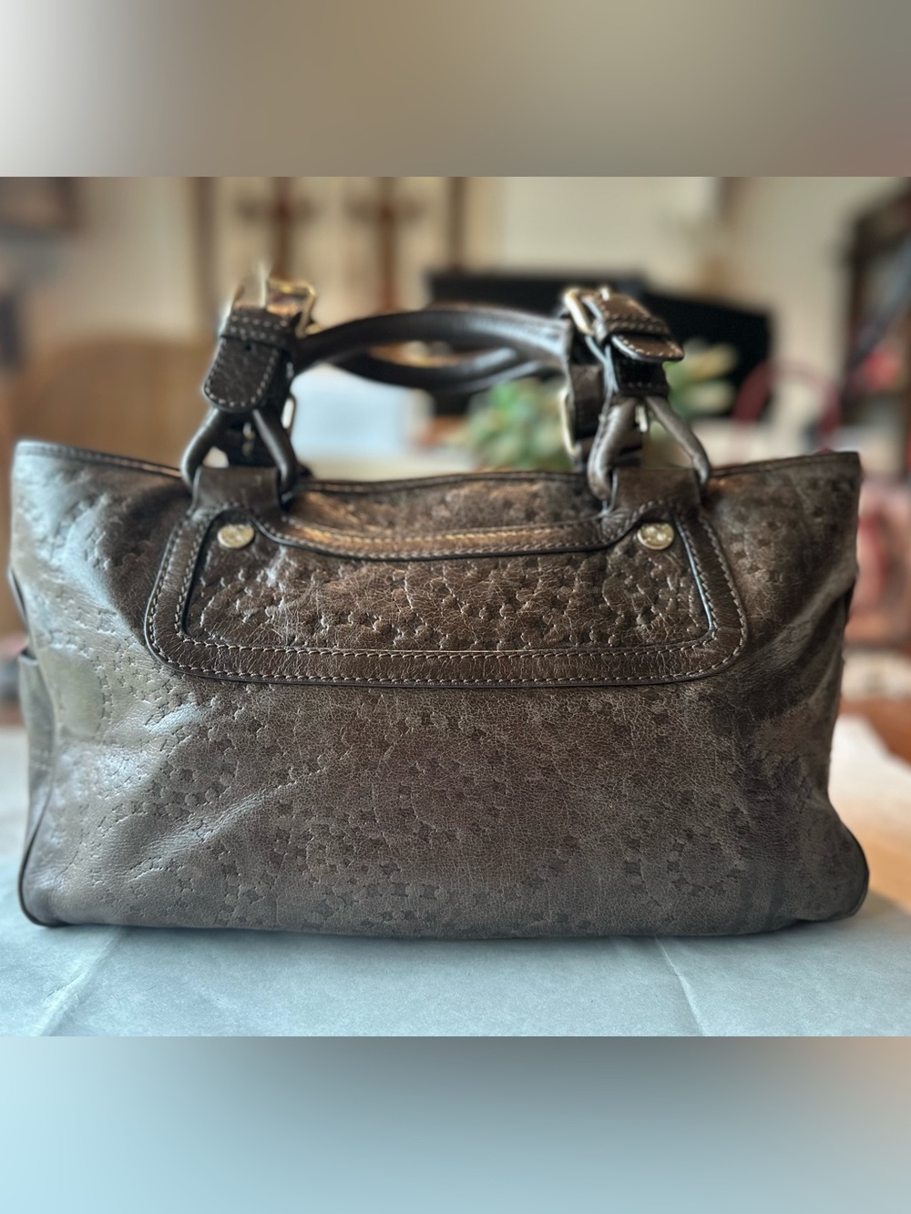 *VINTAGE* Celine brown leather boogie bag